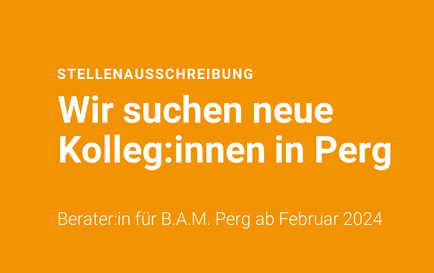 Stellenausschreibung: Berater:in für B.A.M. Perg