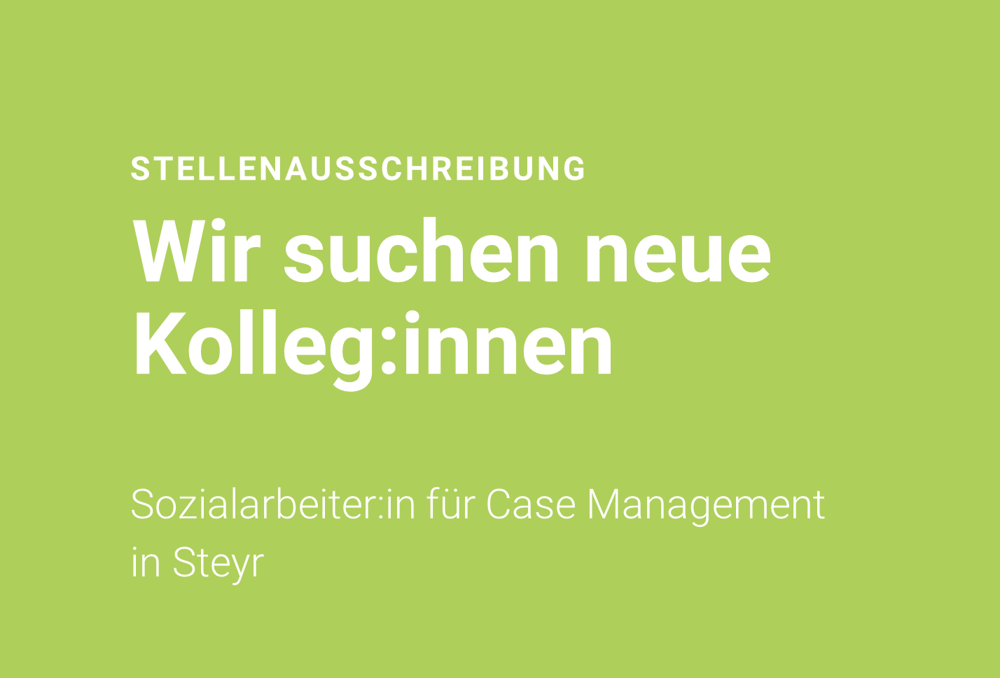 Stellenausschreibung: Sozialarbeiter:in für CM