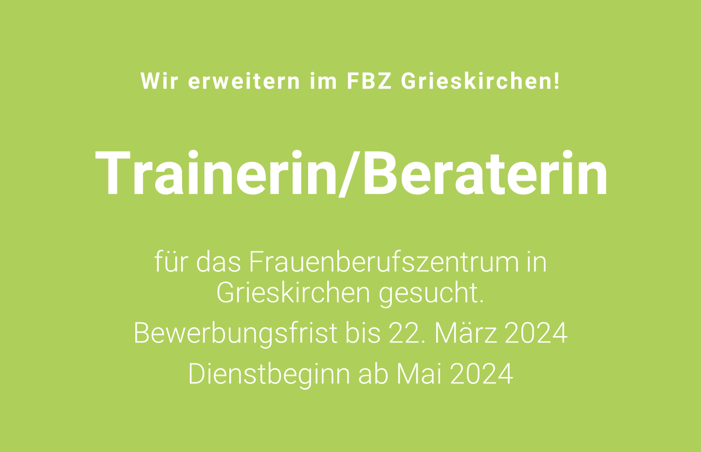 Trainerin / Beraterin gesucht!